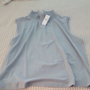 Ann Taylor Factory Light Blue Sleeveless Blouse